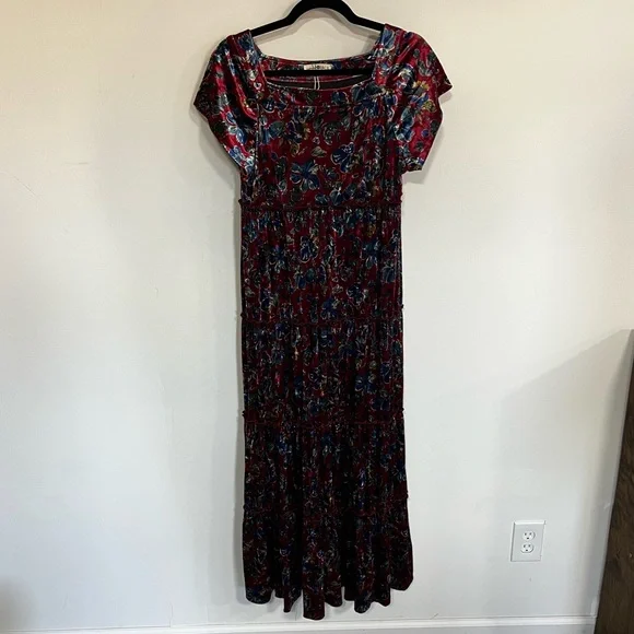 *NEW* Natural Life Berkeley Velvet Tiered Maxi Dress - Picture 3 of 13